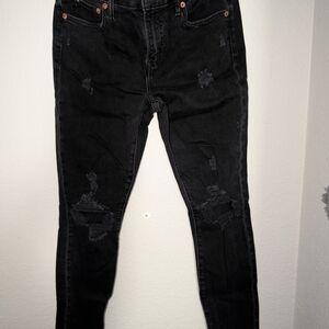 American Eagle Outfitters Black Distressed Jeggings